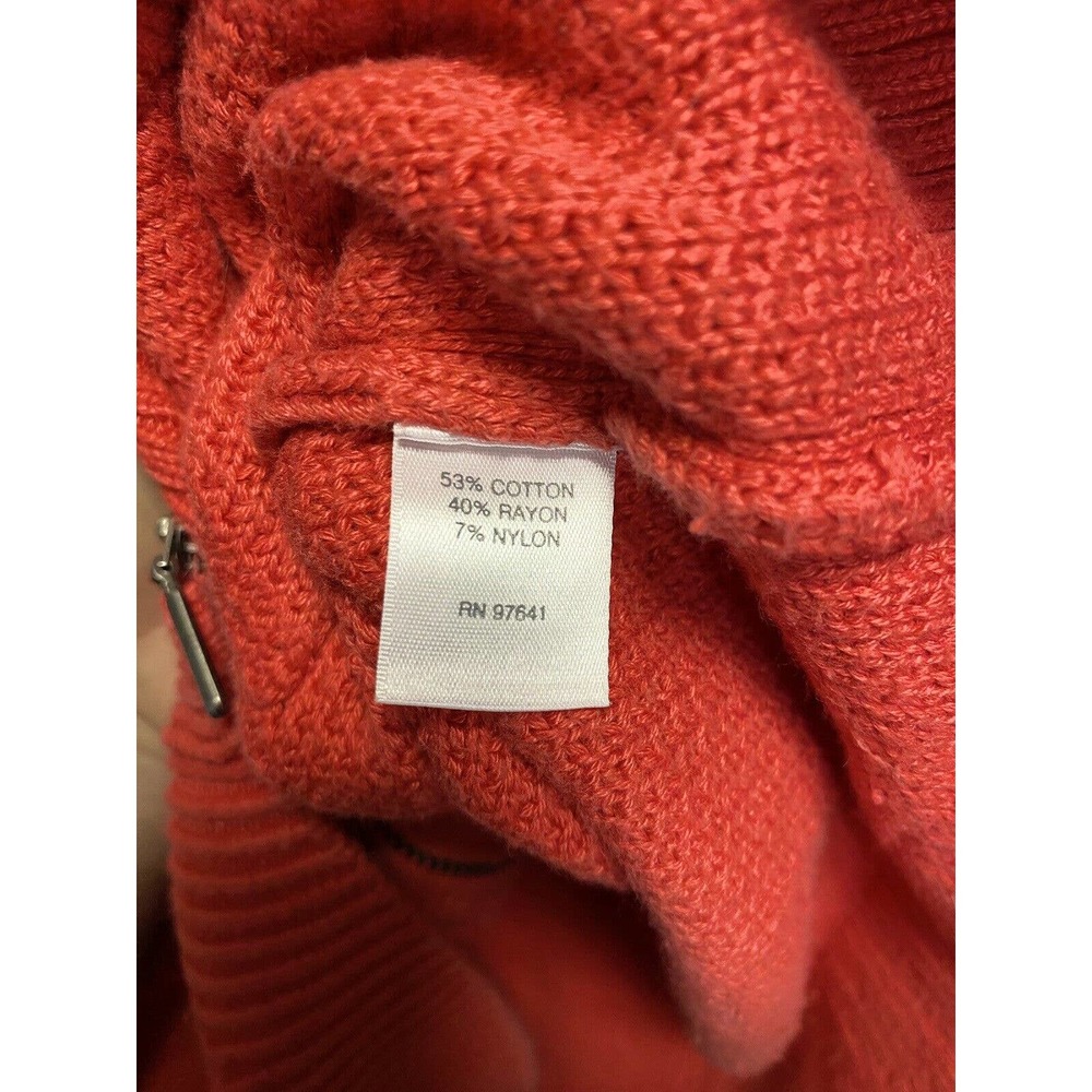 J. Jill Womens 1/2 Zip V-neck Cardigan‎ Jacket Cotton Blend Red Size Medium Tall - Picture 4 of 4